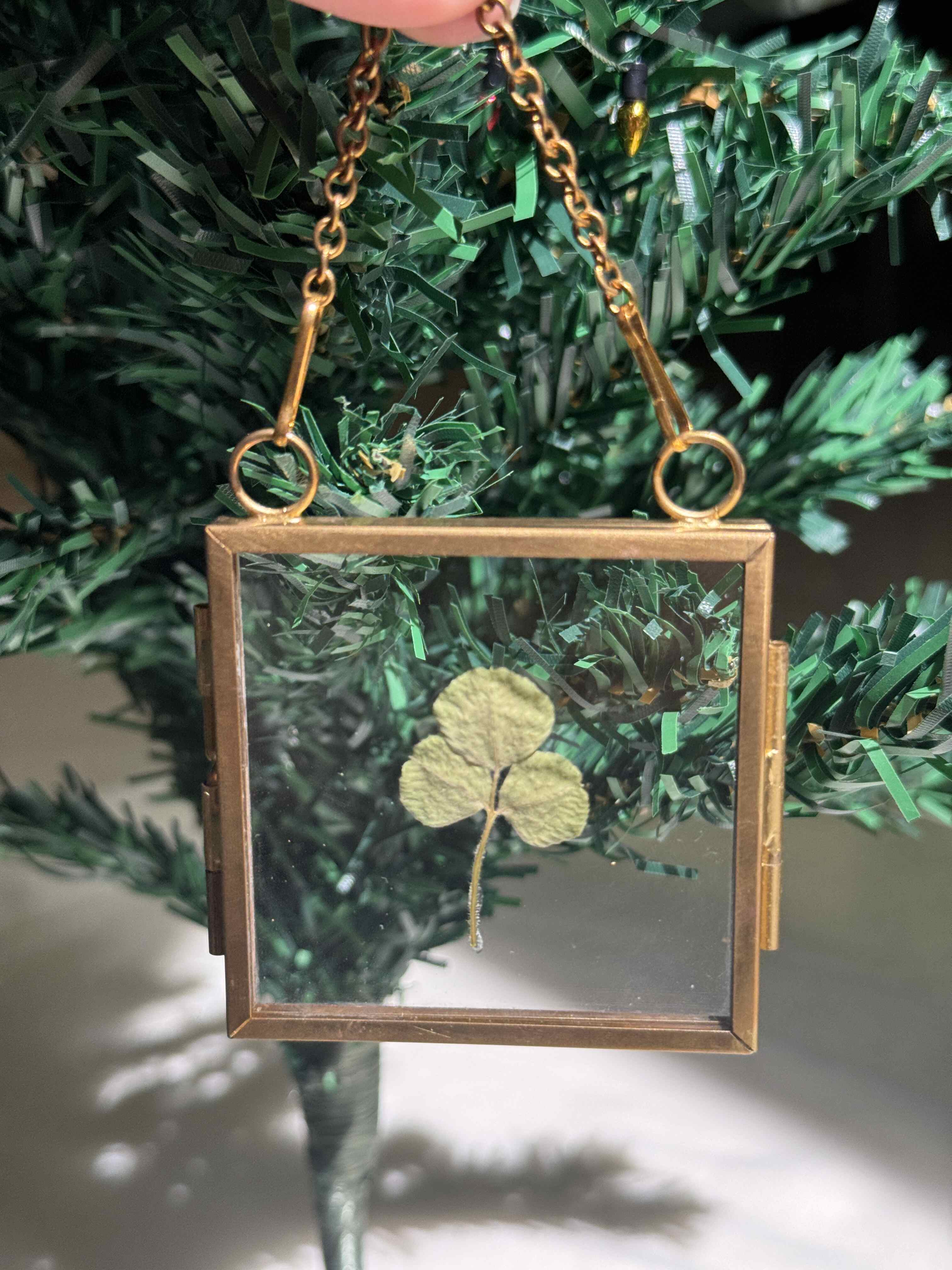 Pressed Four-Leaf Clover Ornament 